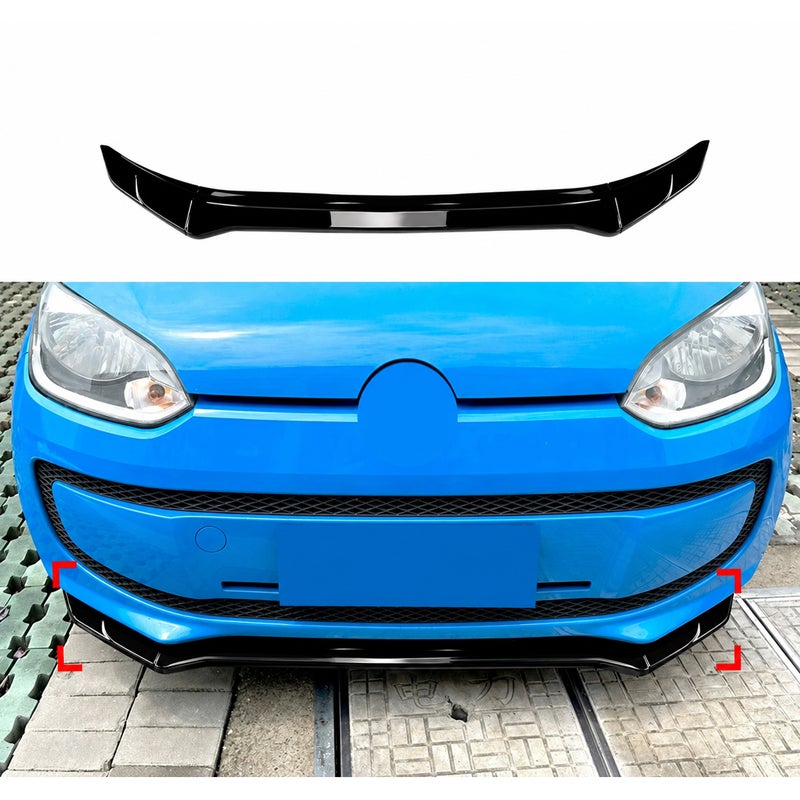Front spoiler lip  Volkswagen Up! 2011- excl. GTi (Glossy Black ABS)