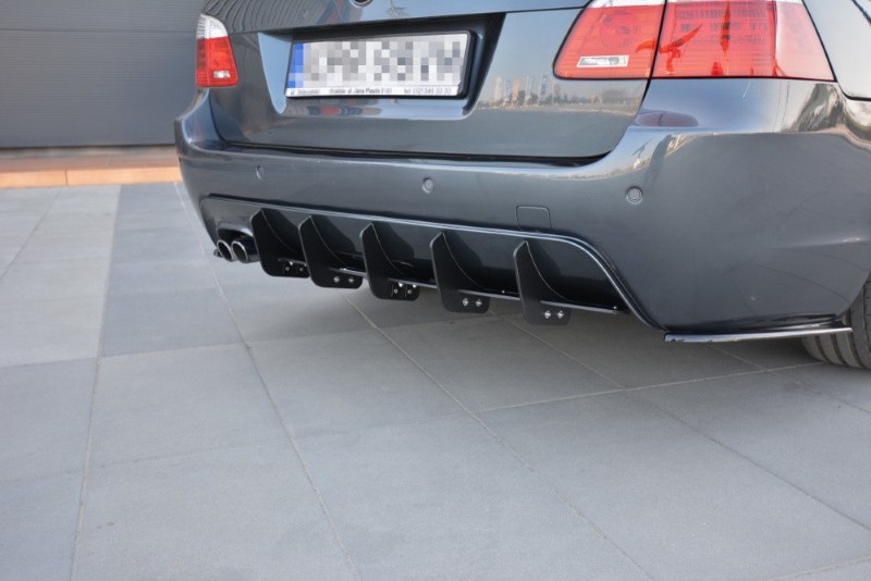 Achter Diffuser passend voor BMW 5 E61 (TOURING) WAGON M-PACK Glanzend Zwart