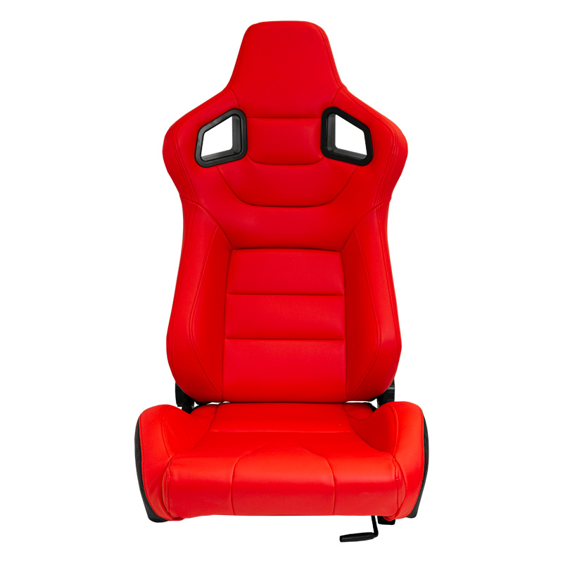 Sport seat 'RK' - Red Synthetic leather - Dual-side reclinable back-rest - incl. slides