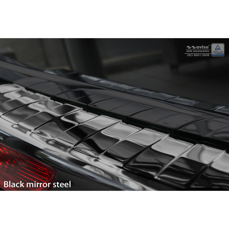Black Mirror Stainless Steel Rear bumper protector  Audi Q5 2008-2012 & 2012- 'Ribs'