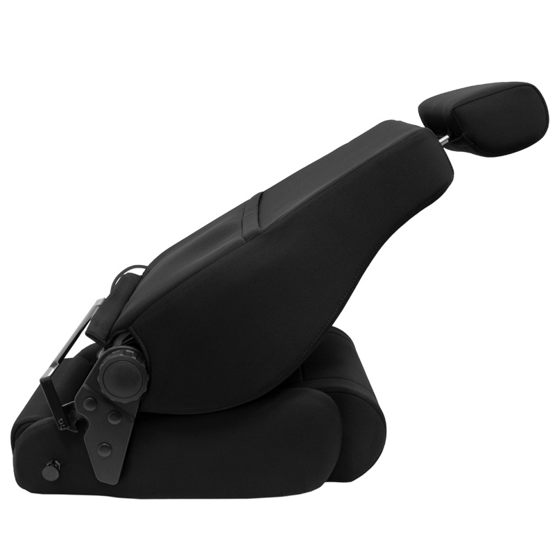 Sport seat 'Retro II' - Black - Dual-side reclinable back-rest - incl. slides