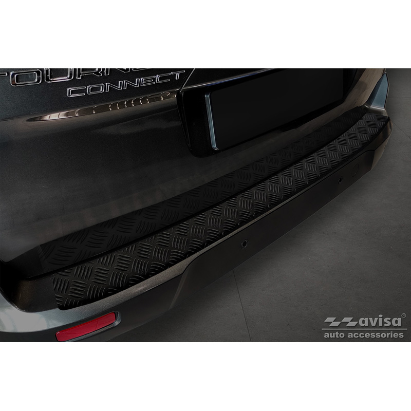 Matt Black Aluminum Rear bumper protector  Ford Tourneo Connect/Transit Connect 2014-2017 & FL 2017-2022 'Riffled Plate'