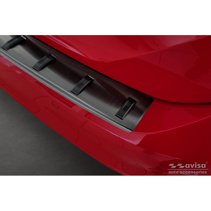 Black Stainless Steel Rear bumper protector  Volkswagen Passat Variant 2014-2019 & Facelift 2019-2023 (incl. R-Line/Alltrack) 'STRONG EDITION'