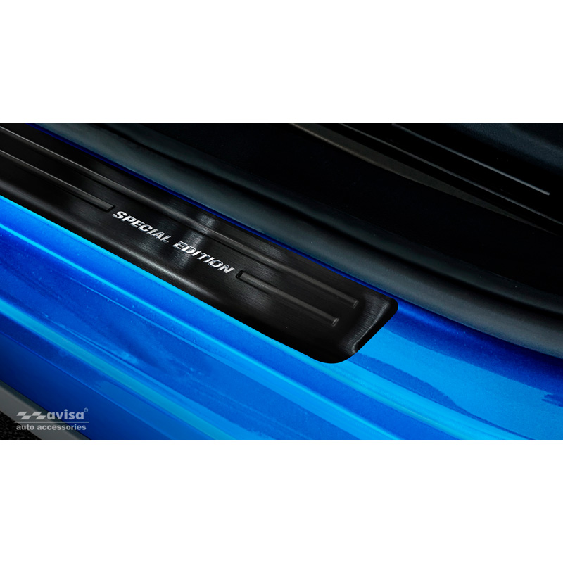 Black Stainless Steel Door sill protectors  Skoda Kamiq 2019- 'Special Edition' - 4-pieces