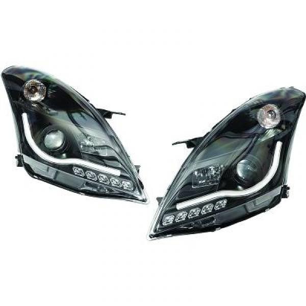 Headlights Suzuki Swift 10- Tube Light LED Black