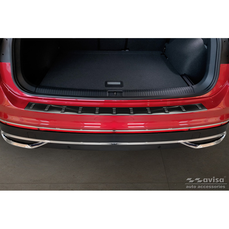 Black Stainless Steel Rear bumper protector  Volkswagen Tiguan II 2016-2020 & Facelift 2020-2024 'STRONG EDITION'