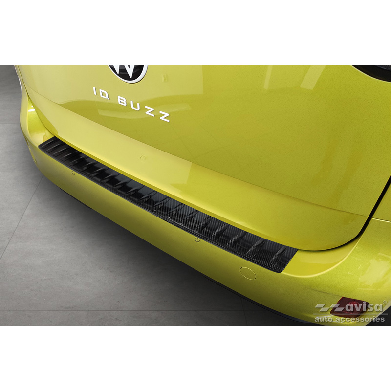 Real 3D Carbon Rear bumper protector  Volkswagen ID.Buzz & ID.Buzz Cargo 2022- 'Ribs'