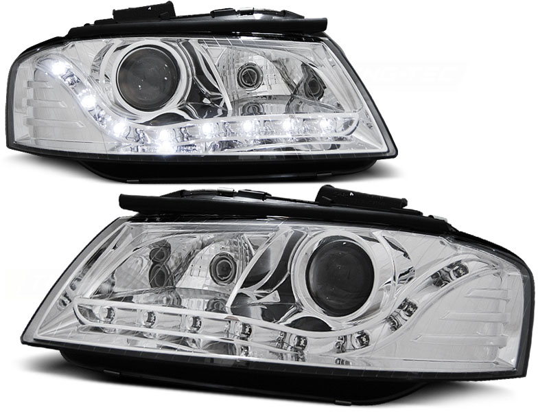 Headlights Audi A3 8P LED Devil Eyes DRL look chrome
