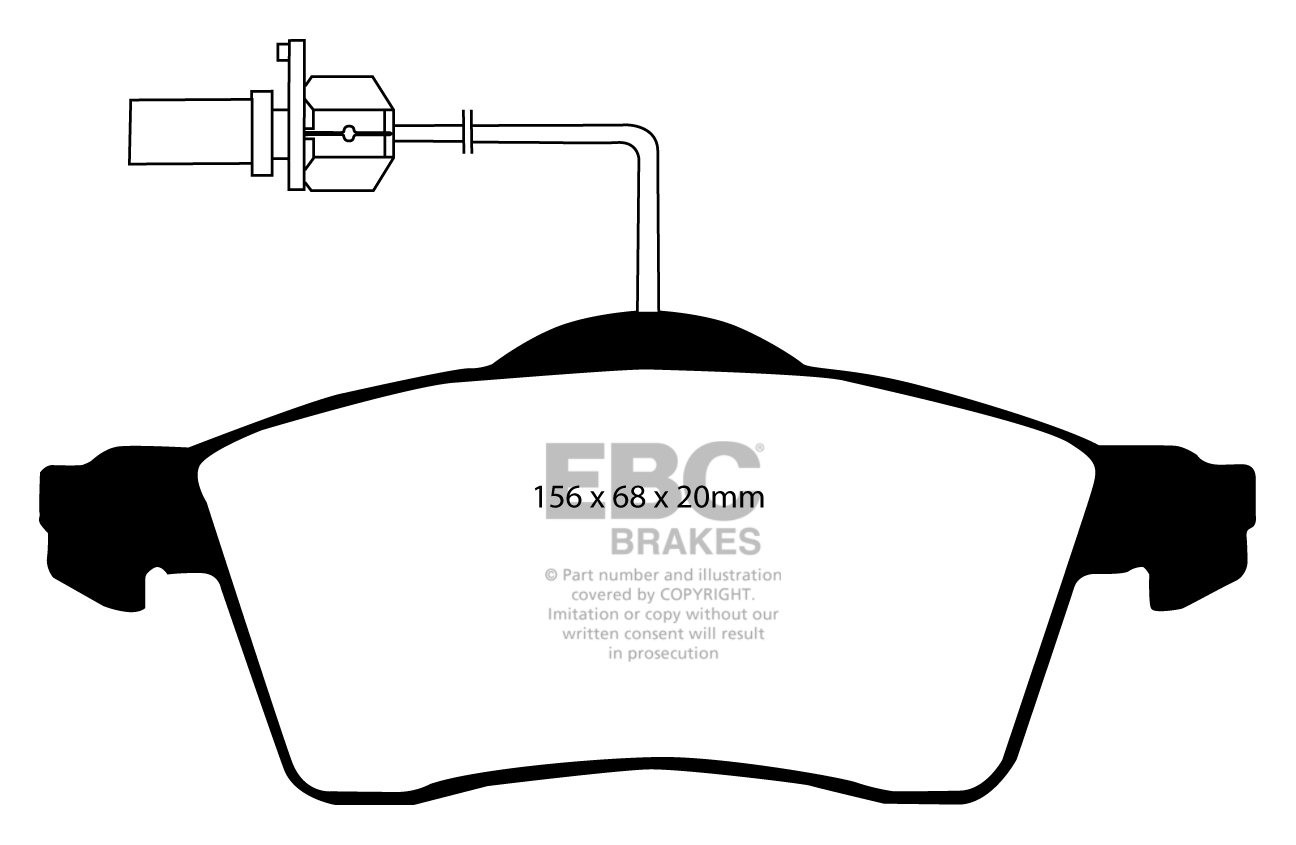 EBC Brakes VW Caravelle 2.8 (280mm Discs) 99-2004 Remblokken voo