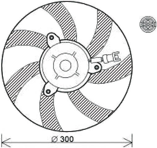 Radiator FAN COMPLEET CADDY 97-05