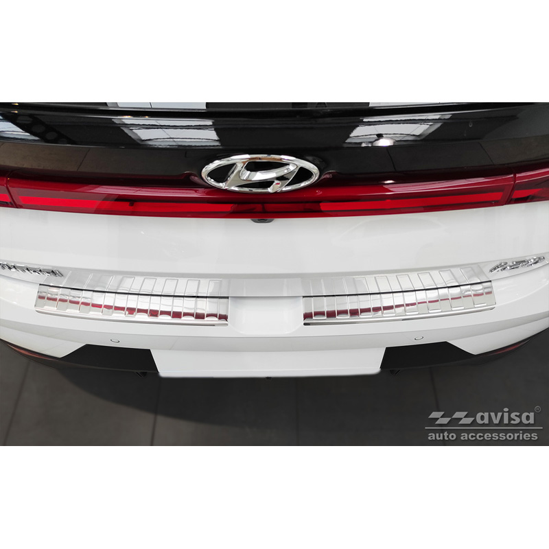 Stainless Steel Rear bumper protector  Hyundai i20 III 5 doors 2020-2023 & FL 2023- 'Ribs' (2-pieces)
