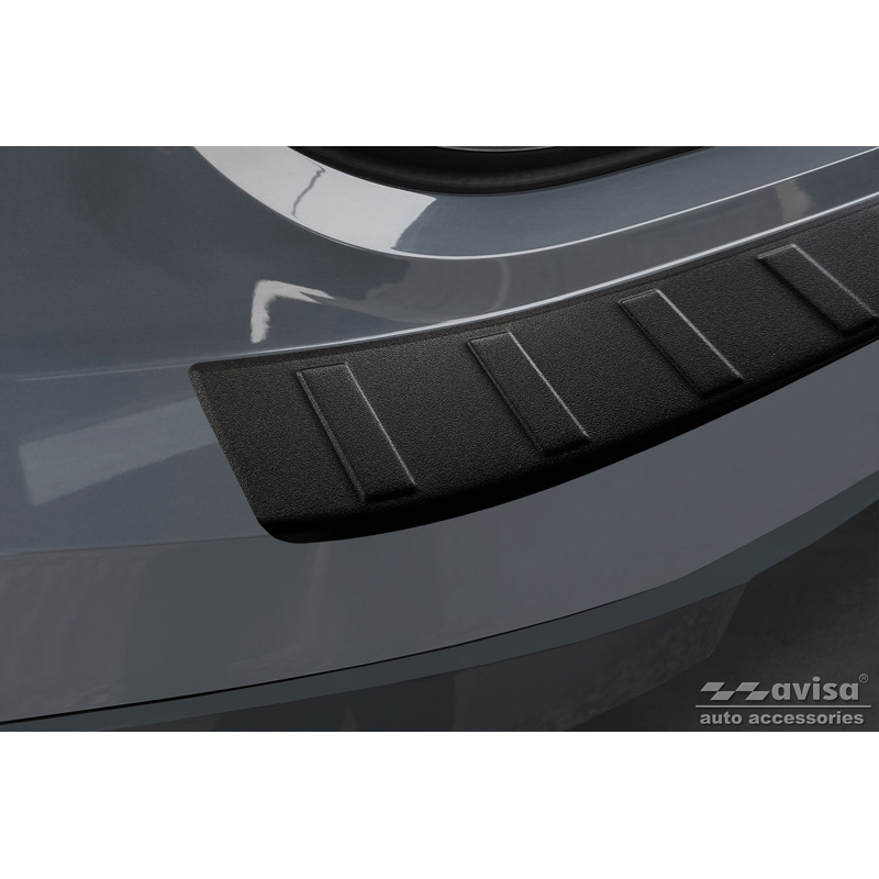 Matt Black Stainless Steel Rear bumper protector  BMW iX (I20) 2021- 'Ribs'