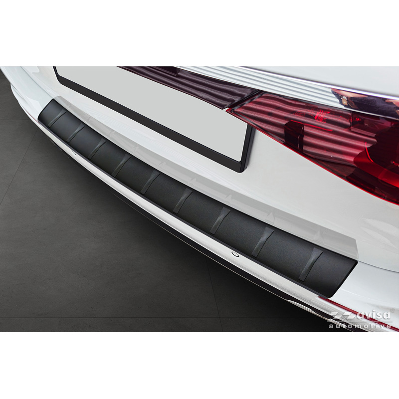 Matt Black Stainless Steel Rear bumper protector  Mercedes E-Class (S214) Estate 2023- 'Ribs'