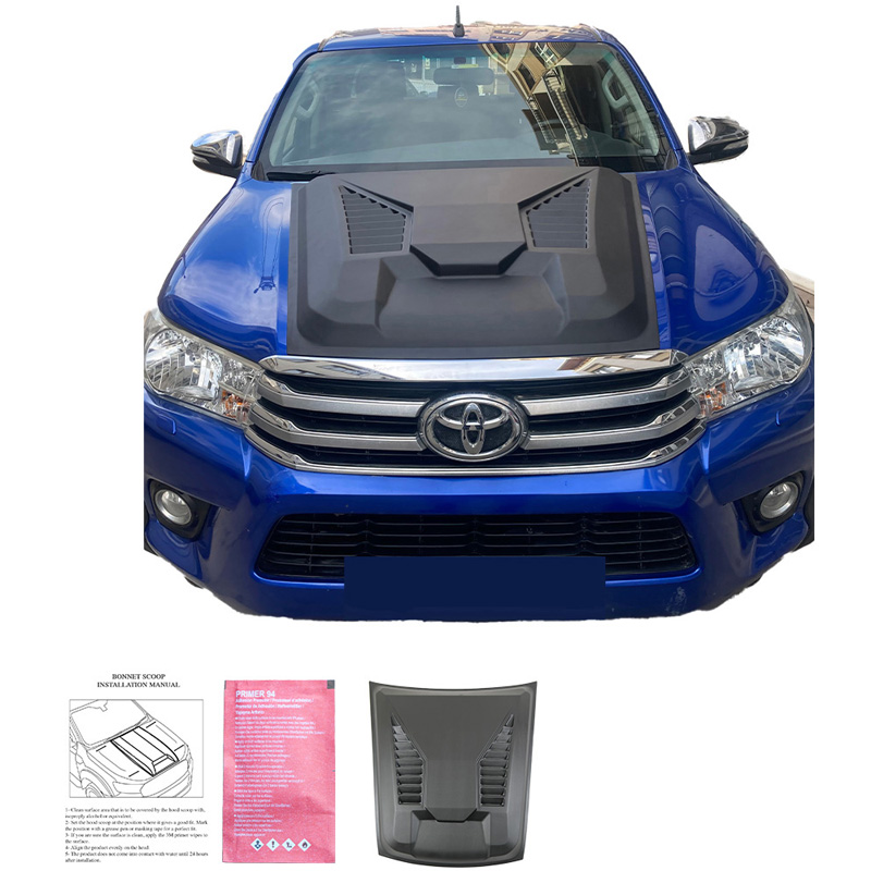 Bonnet Scoop  Toyota Hilux 8th Gen. 2015-2020 - Version 2 - Matt black