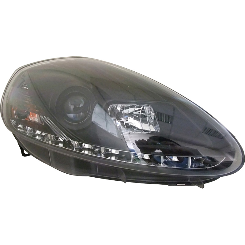 Set Headlights in DRL-Look  Fiat Grande Punto 2005-2008 - Black