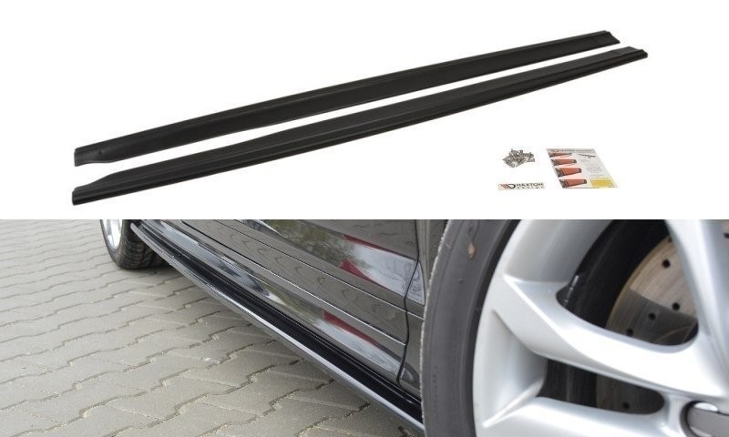 Zijskirts Diffuser passend voor Audi S3 8P / S3 8P FL / RS3 8P Glanzend zwart