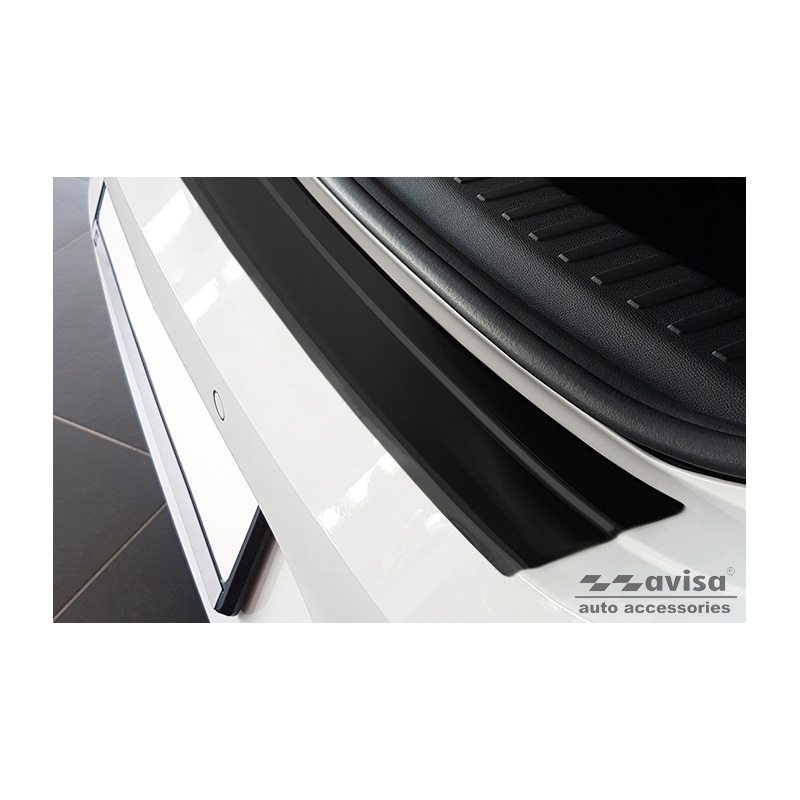 Black Stainless Steel Rear bumper protector  Seat Leon IV HB / Cupra Leon HB (KL) 5-doors 2020-2024 & FL 2024-