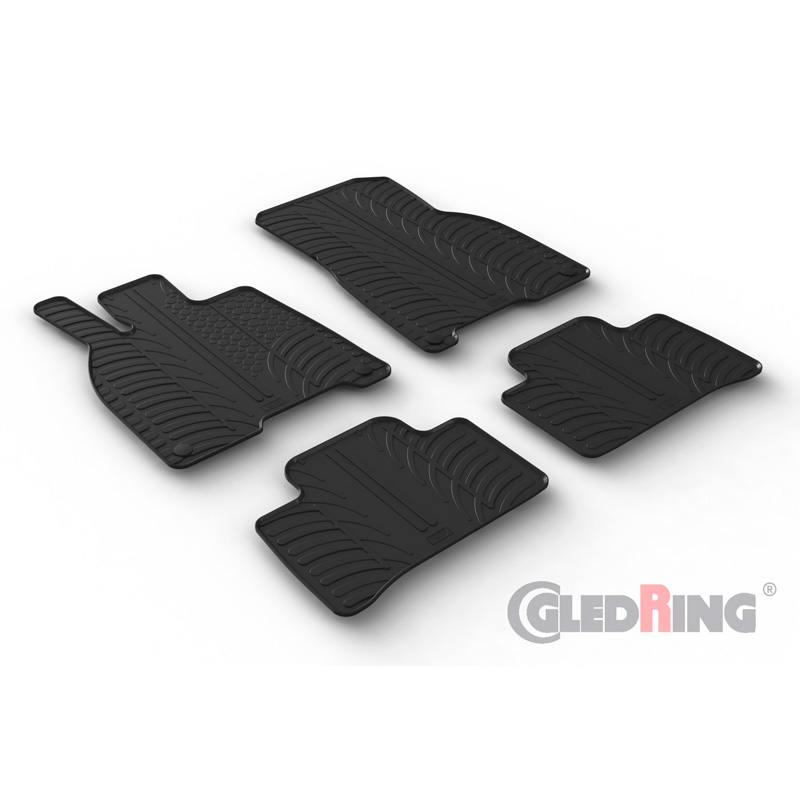 Rubber car mats set  Mercedes EQE (V295) 2022- (T profile 4-pieces + mounting clips)