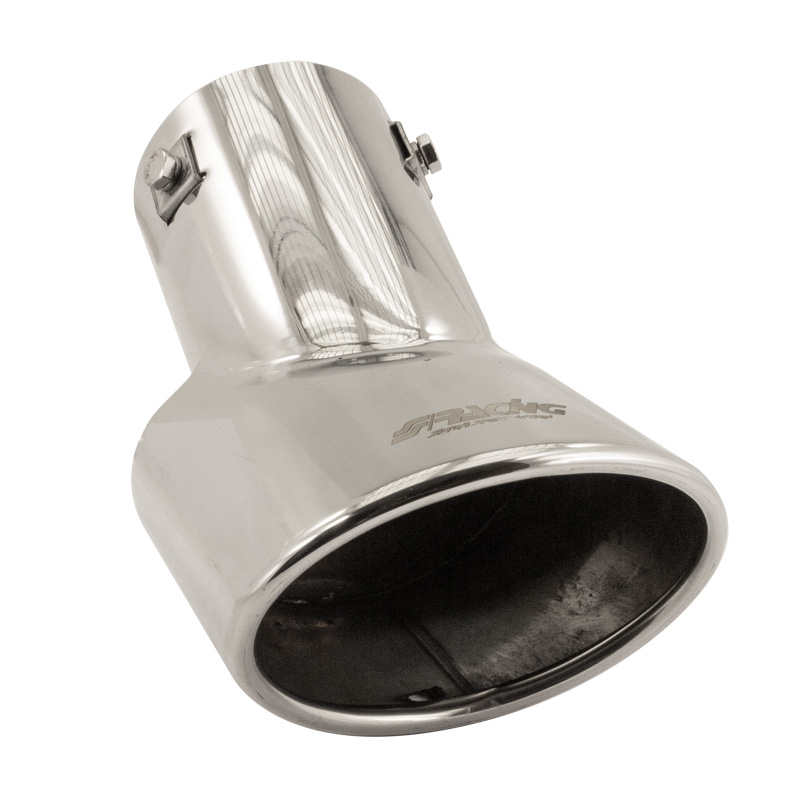 Simoni Racing Exhaust Tip Oval Inox - 116x86xL180mm - Installation 46->74mm