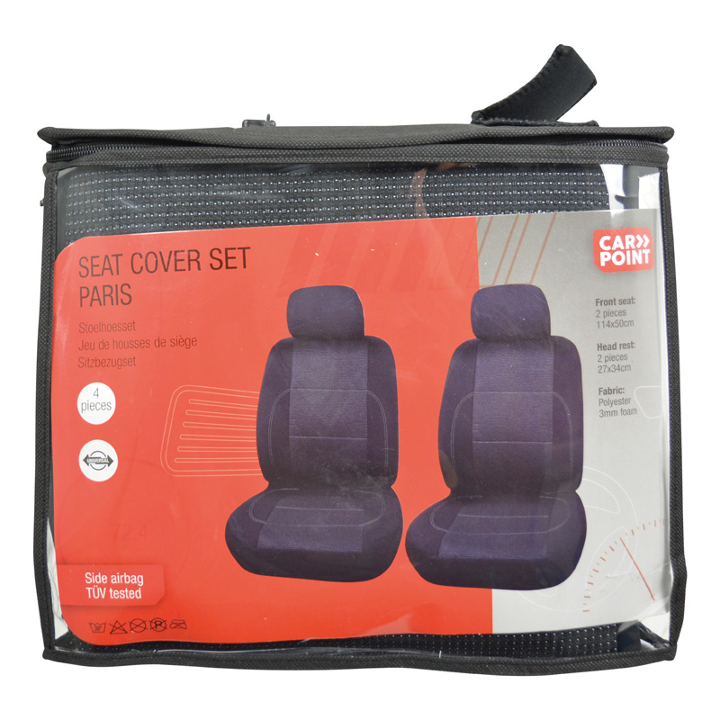 Carpoint Seat Cover Set Universal Paris 4-parts - Black/Grey