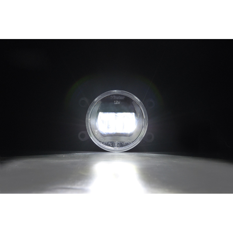 Set of semi-universal LED fog lights + 'U-Shape' daytime running lights - Diameter 90mm - ECE-R19/R87 E-mark