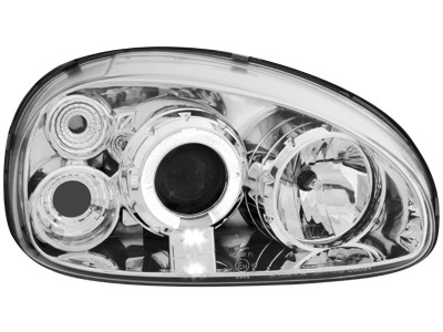 Headlights Opel Corsa B Angel Eyes Chrome