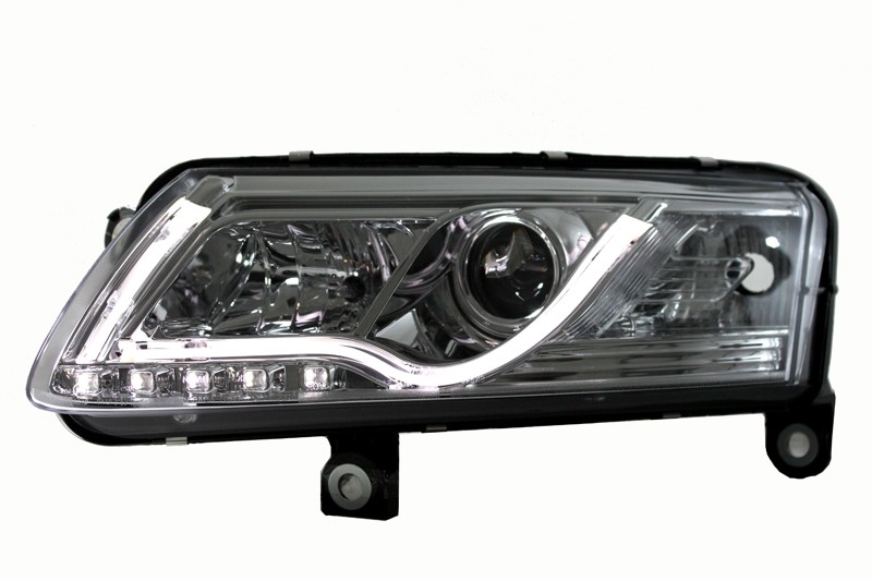 Headlights Audi A6 4F 04-08 Tube Light LED chome