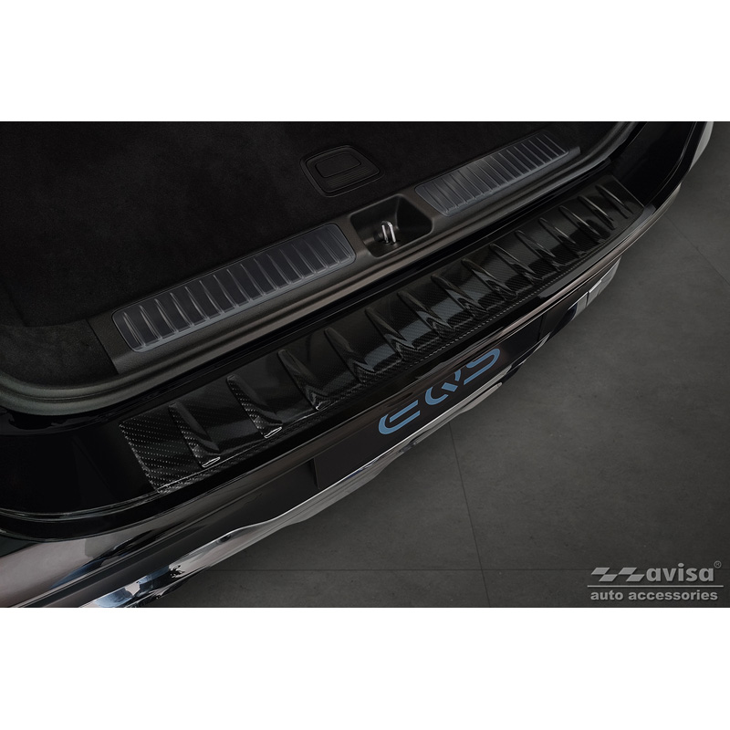 Real 3D Carbon Rear bumper protector  Mercedes EQS SUV (X296) 2022- 'Ribs'
