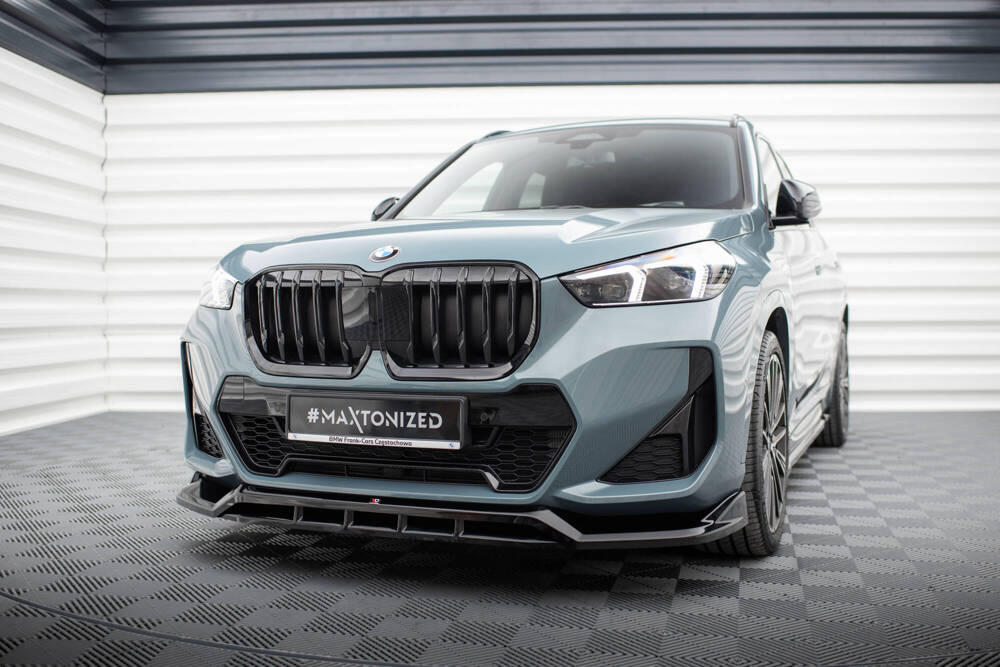 Voorspoiler passend voor BMW X1 M Pakket U11 Maxton Glans Zwart