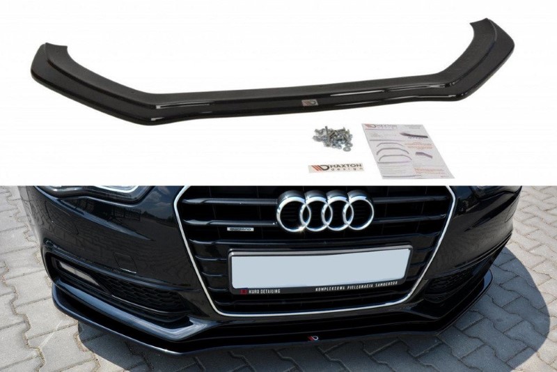 Voorspoiler passend voor Audi S5 / A5 S-Line 8T FL V.2 Glanzend Zwart