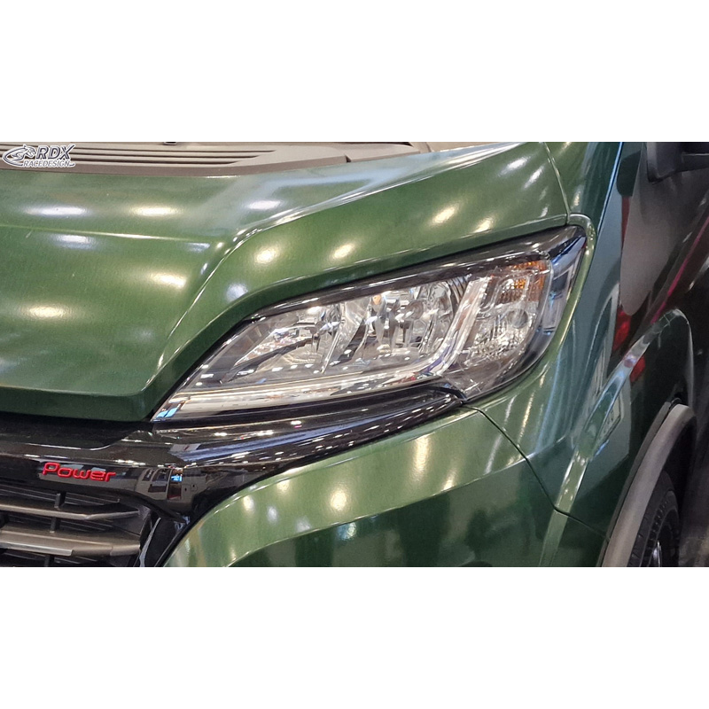 Head light spoilers  Citroën Jumper & Fiat Ducato & Peugeot Boxer 2014- & Opel Movano 2021- (ABS Gloss Black)