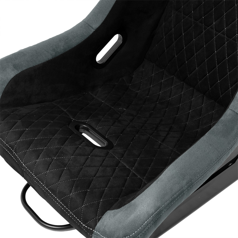 Sport seat 'LV' - Black/Grey - Non-reclinable fibreglass back-rest - incl. slides
