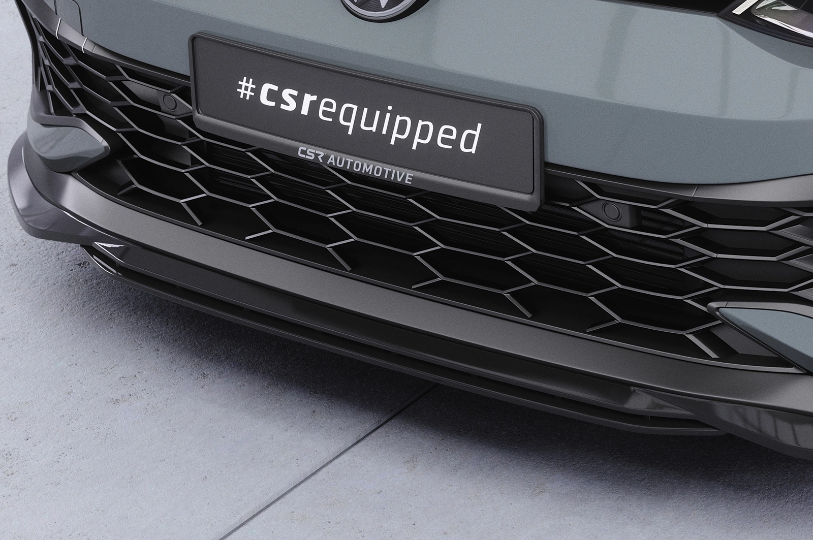 Voorspoiler passend voor VW Golf 8 GTI Clubsport glans zwart