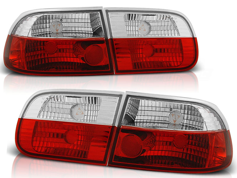 Set Tail Lights  Honda Civic HB 3-doors 1992-1995 - Red/Crystal