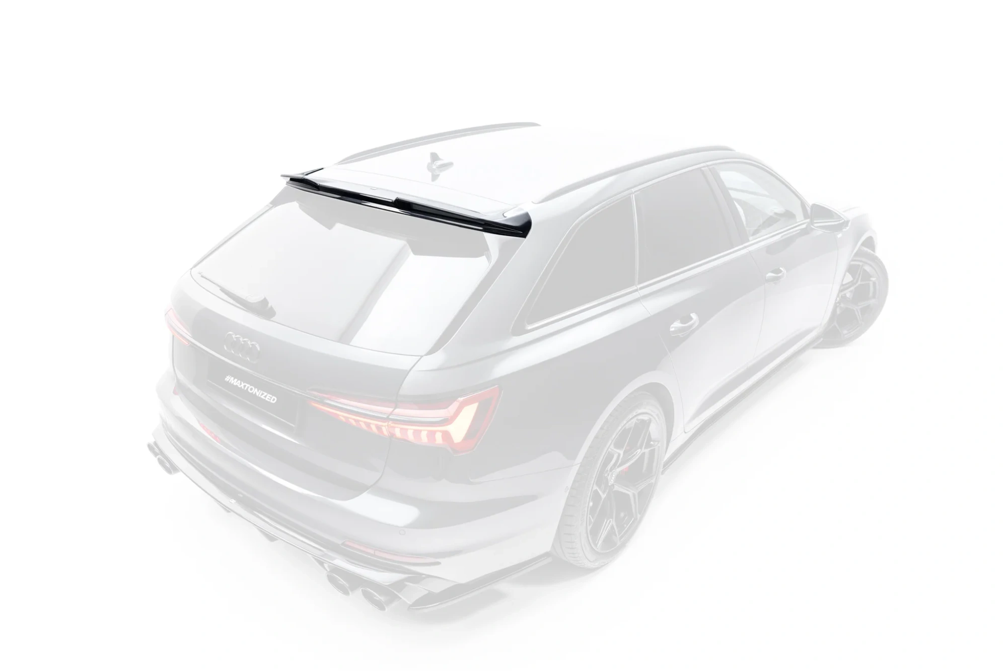 Spoiler Cap 3d Audi A6 Avant / A6 Allroad / A6 S-line Avant / S6 Avant C8 Glans Zwart