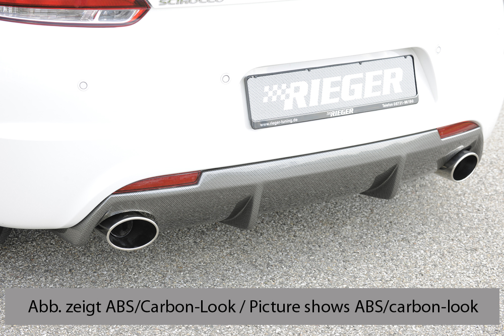 Diffuser passend voor Volkswagen Scirocco R Rieger Glans Zwart