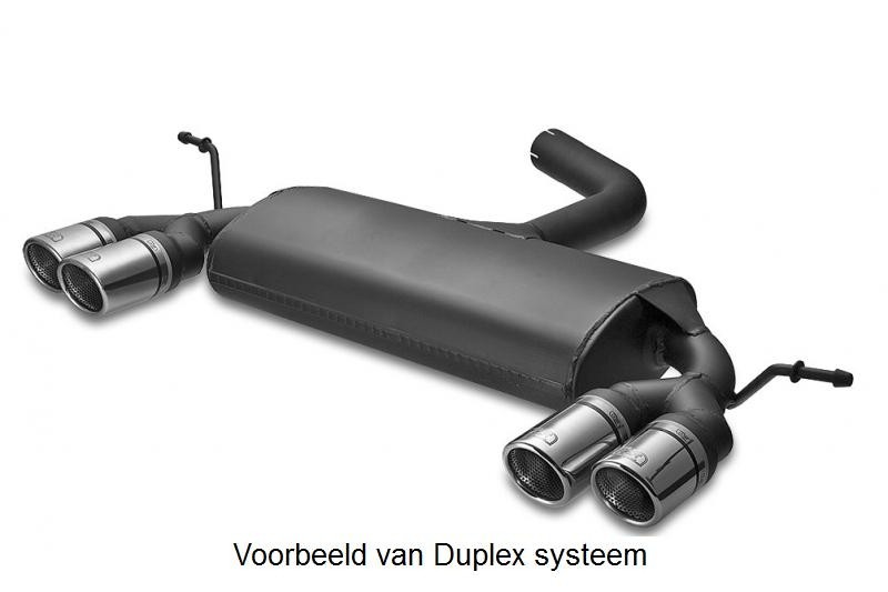 muffler VW Scirocco duplex 2008-2012 RVS eindstuk 2x70mm rond ul