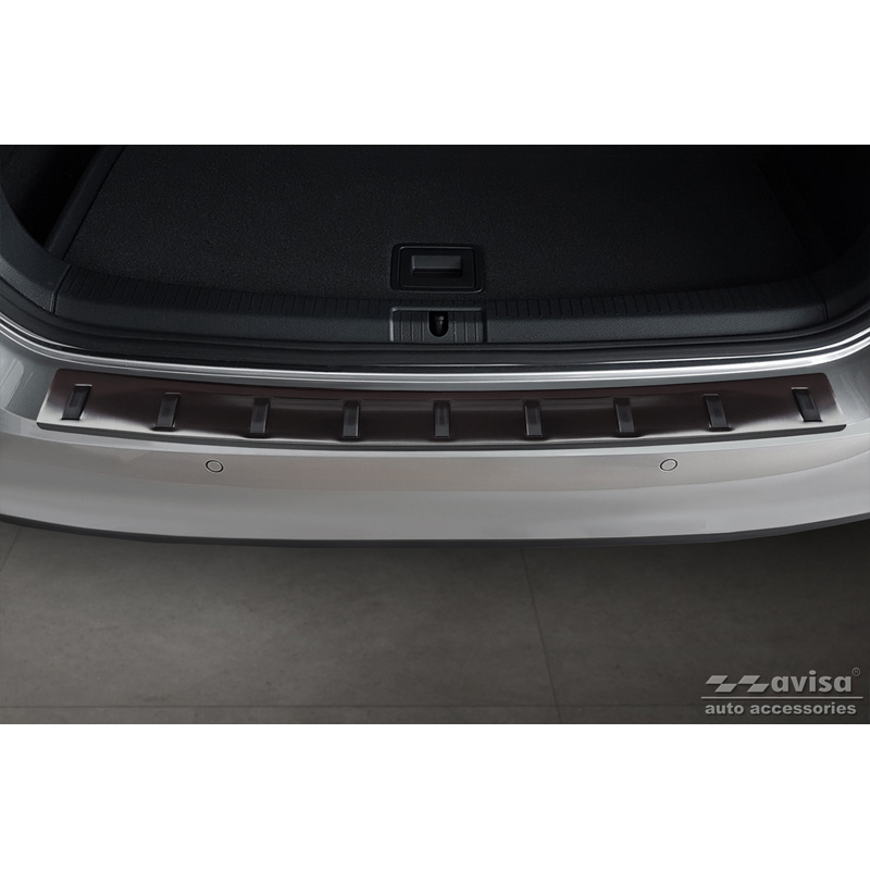 Black Stainless Steel Rear bumper protector  Volkswagen Golf VII Variant incl. Alltrack 2012-2017 'STRONG EDITION'