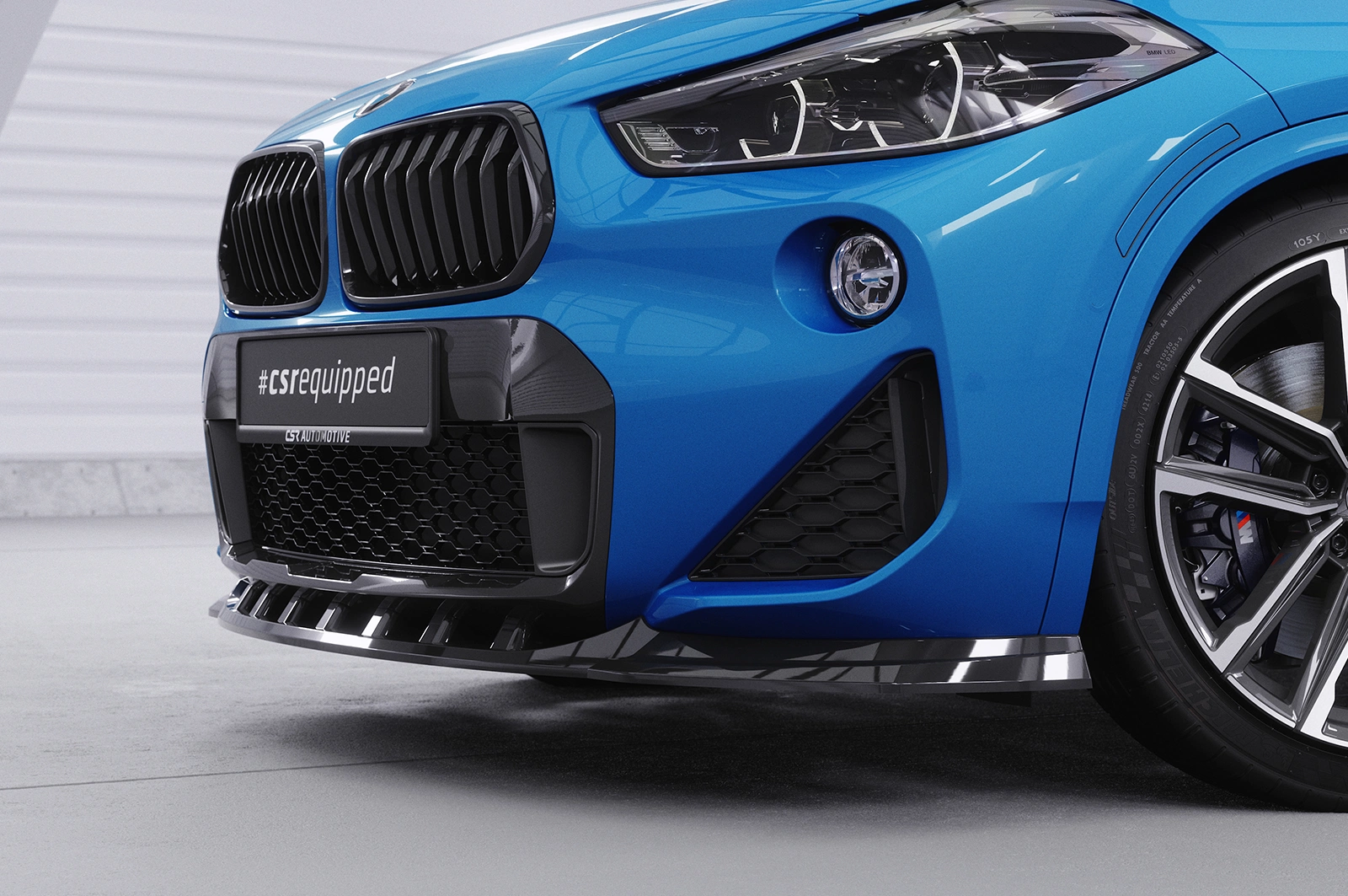 Voorspoiler passend voor BMW X2 F39 M-Paket Glans Zwart van CSR Automotive (2018-)