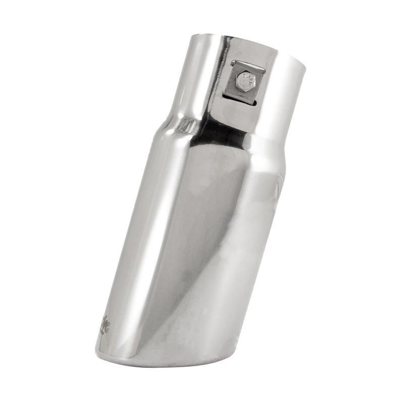 Simoni Racing Exhaust Tip Round/Slanting Inox - Ø76xL180mm - Installation ->64mm