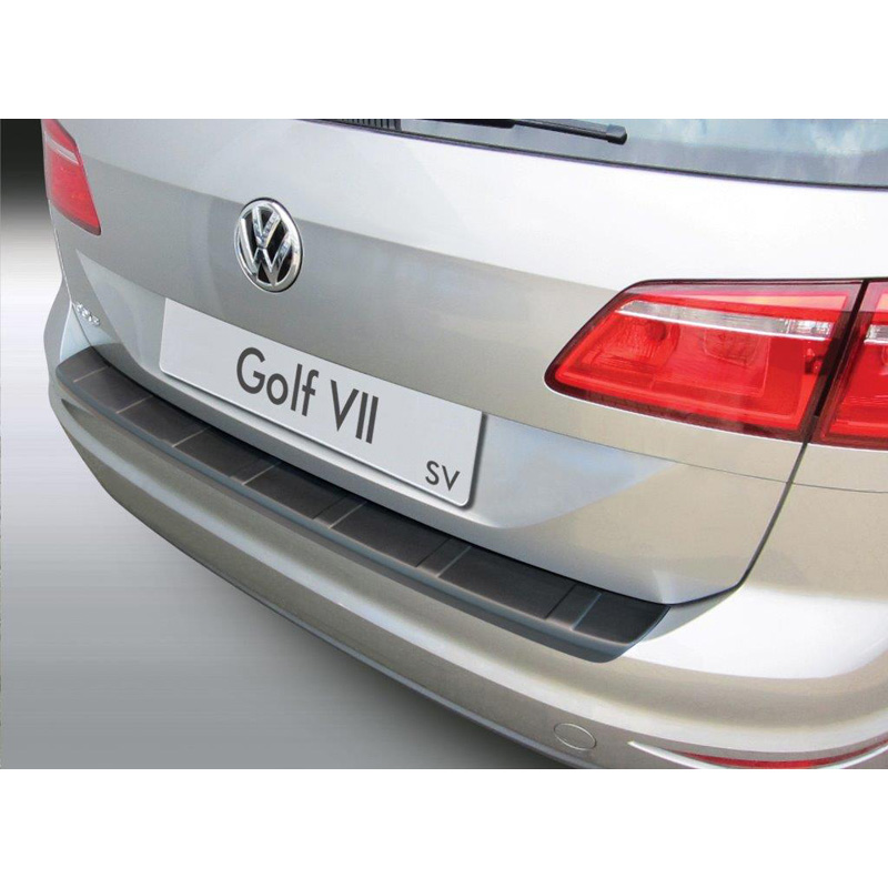 ABS Rear bumper protector  Volkswagen Golf VII Sportsvan 2014-2020 'Ribbed' Black