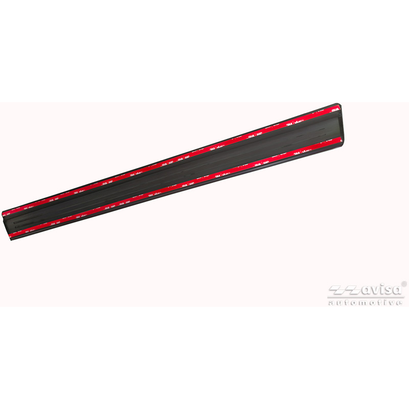 Avisa Black Stainless Steel Door sill protectors  Nissan Qashqai III 2021-2024 & Facelift 2024- - 'Lines' - 4-pieces