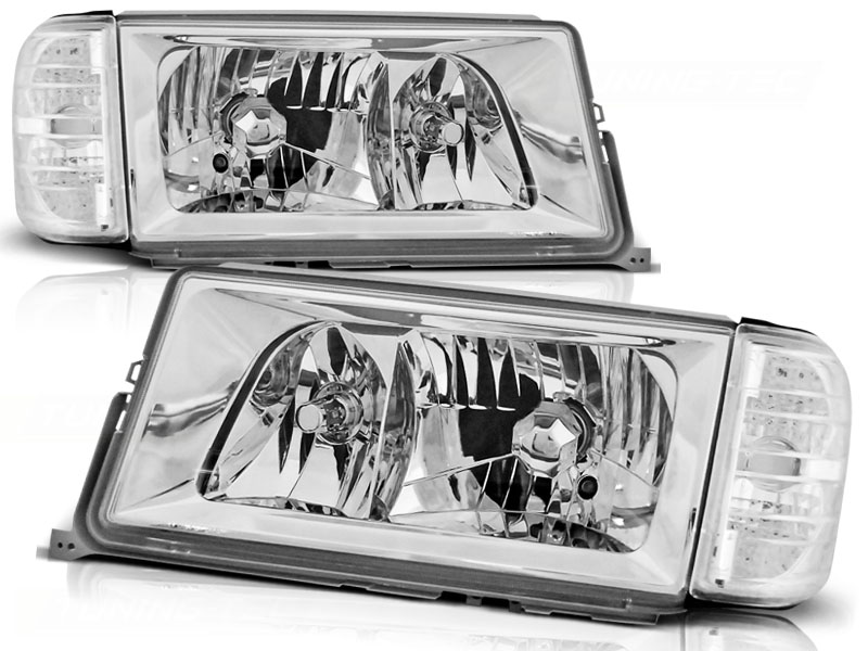 Headlights Mercedes W201 82-93 H4+H3 Chrome