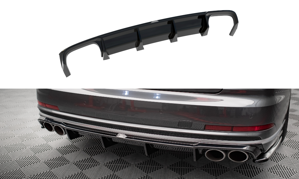 Diffuser passend voor Audi S8 D5 Maxton Glans Zwart