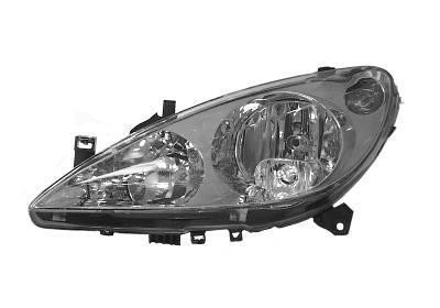 koplamp, H1+H7+H1, elektr verstelb, incl stelmotor, rechts Peuge