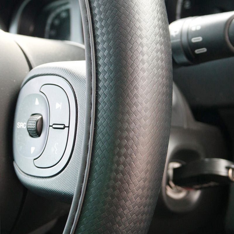 Simoni Racing Steering Wheel Cover Carbon Look - Black Ecoleather - 37-39cm