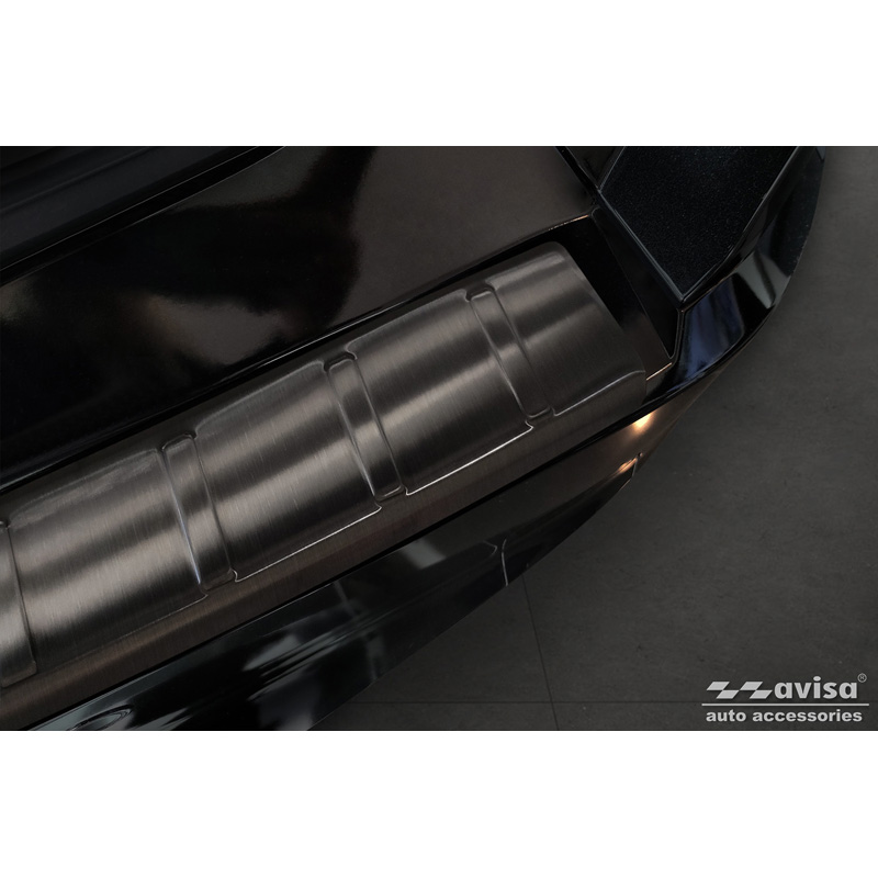 Black Stainless Steel Rear bumper protector  Lexus RZ 2023- 'Ribs'