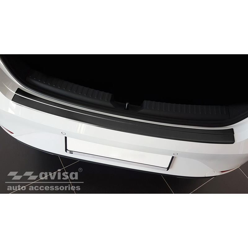 Black Stainless Steel Rear bumper protector  Seat Leon IV HB / Cupra Leon HB (KL) 5-doors 2020-2024 & FL 2024-