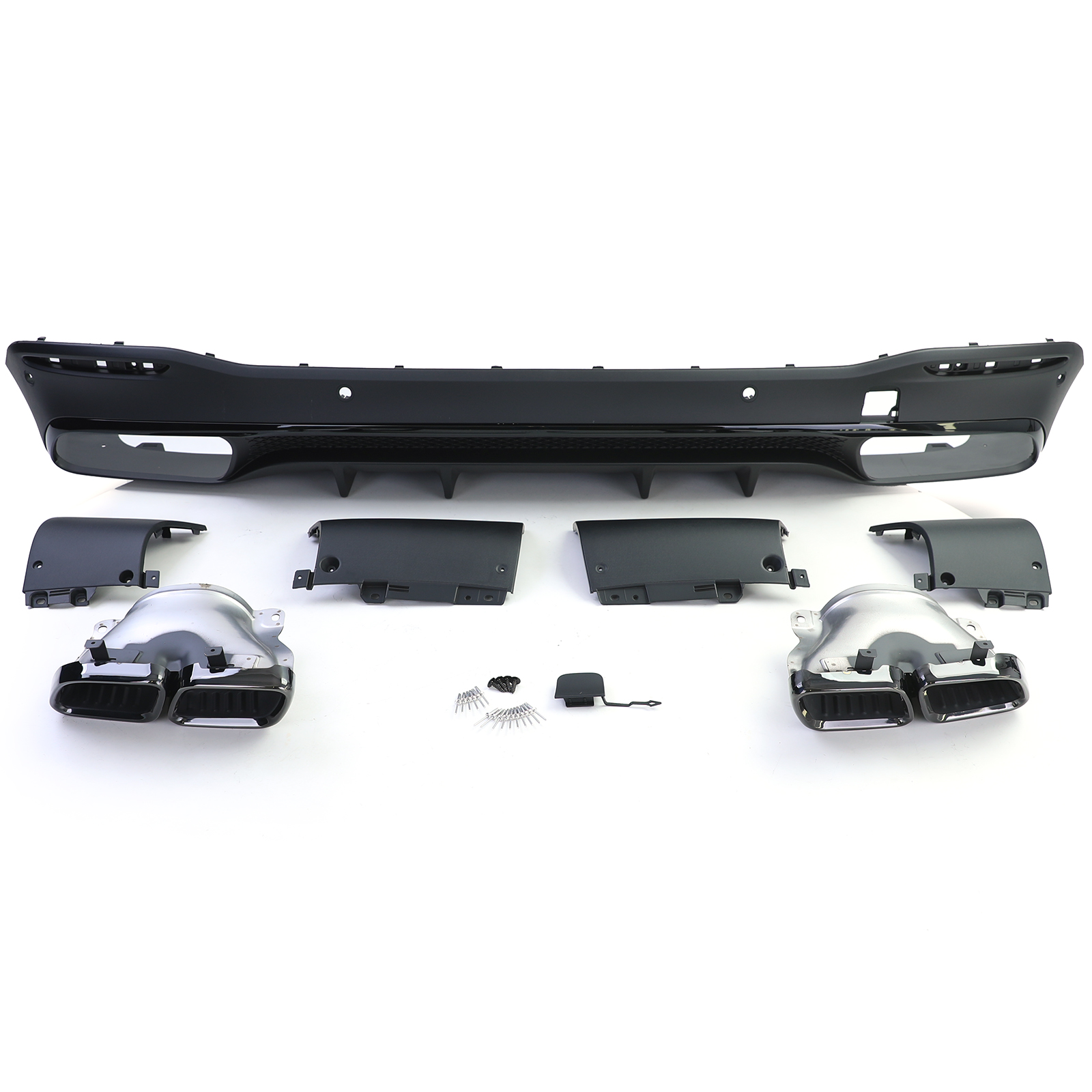 Diffuser passend voor Mercedes GLE SUV W167 V167 19-23 AMG Look Zwart