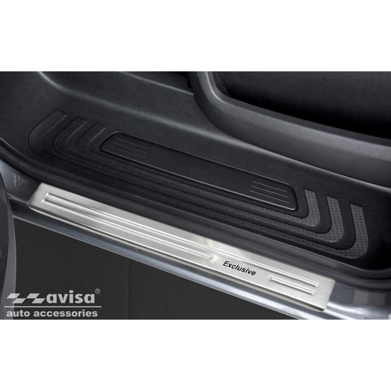 Inox door sill protectors  Mercedes Vito & V-Class W447 2014- - 'Exclusive' - 2-pieces - Version 2.0
